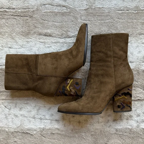 Donald J Pliner Women's Vantisp Kid Suede Boot Khaki Size 9.5 - Picture 4 of 16